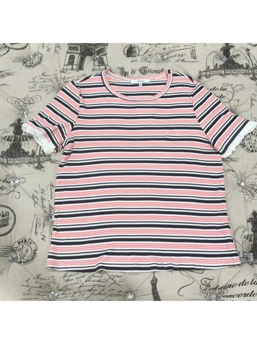 Ro & De Ribbed Mini Ruffle Tee - Picture 3 of 5